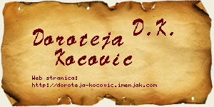 Doroteja Kočović vizit kartica